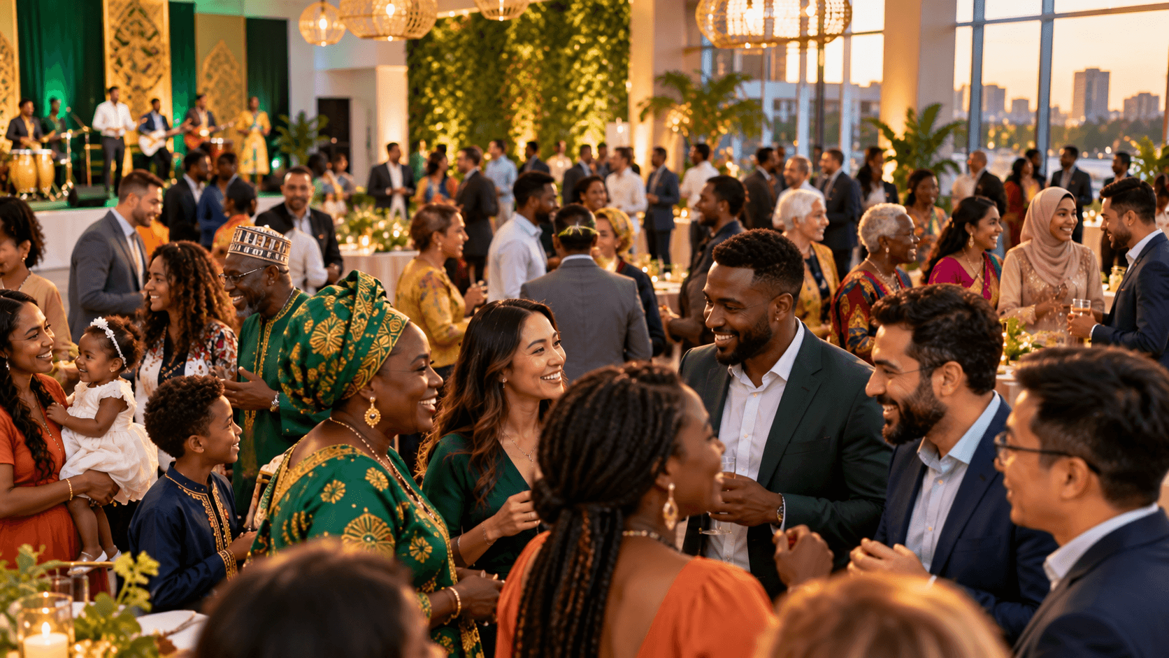 Diverse community celebration